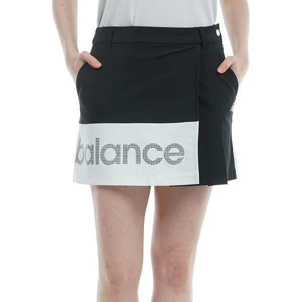 【ワック】ゴルフ スカート UVカット 吸水速乾 ストレッチ モノクロ 黒×白 ワック】ゴルフ スカート UVカット 吸水速乾 ストレッチ